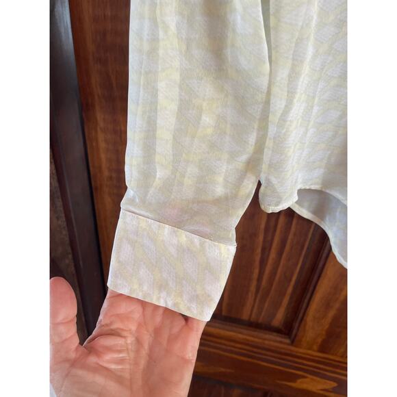 Free People convertible sleeve sheer button down oversized blouse S - Picture 3 of 6